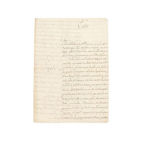 Diez de Bracamonte, Juan. Carta Dirigida al Exmo. Sr. Duque de Medina y Sidonia. México, 1711.