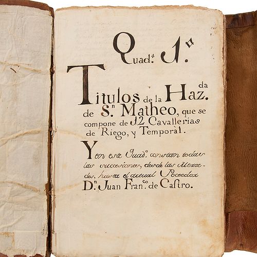 García de Castro Ygnacio. Escrituras. Títulos de la Hazda. de San Matheo / Porras.  México, 1564/1761. Pieces: 2.