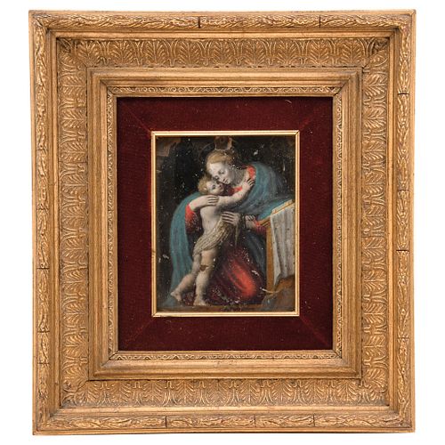 Virgin with Child, Italy (?), 19th century, Oil on copper sheet