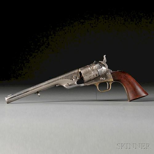 Nickel-plated Model 1860 Colt Army Richards Conversion Revolver