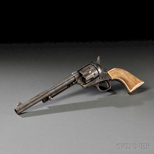 Engraved Nickel-plated Model 1873 Colt Single Action Revolver