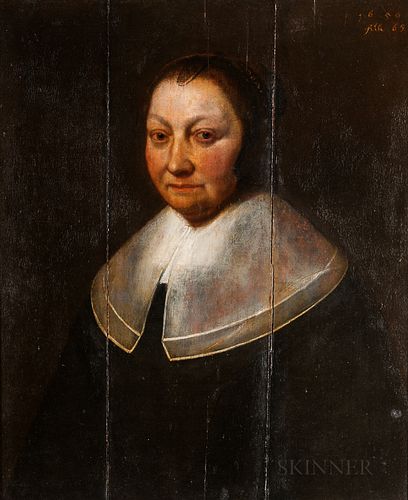 Dutch School, 17th Century      Portrait of an Older Woman with a Flat Linen Collar