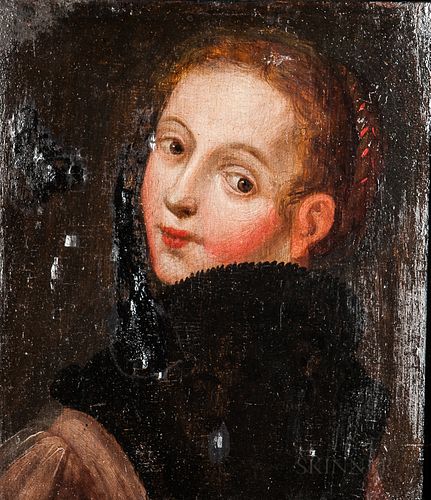 Dutch School, 17th Century      Head of a Young Woman Glancing Over Her Left Shoulder