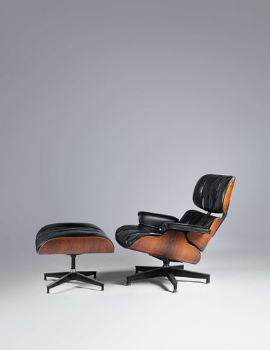 Charles and Ray Eames
(American, 1907-1978 | American, 1912-1988)
Lounge Chair and Ottoman,model 670 and model 671,Herman Miller, USA
