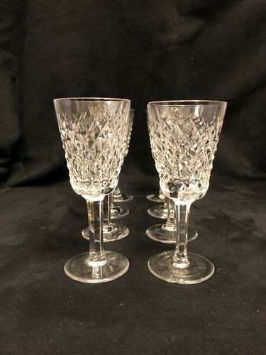 8 Vintage Waterford Alana sherry Glasses - hand cut Irish crystal 5 1/4"