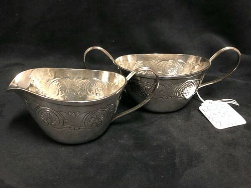 American  Arts & Crafts Sterling Silver (925) Cream and sugar bowl C.1910