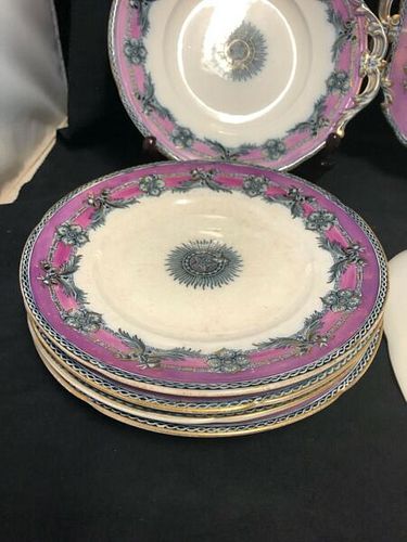7 Pieces Of Antique 19th C. Wedgwood & Co. English semi porcelain