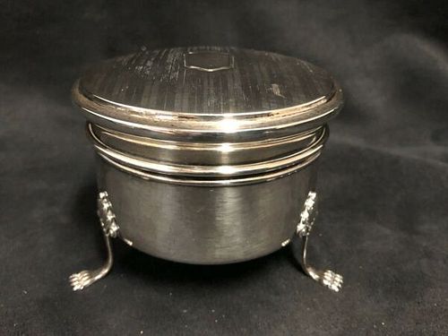 Birks Small Round footed Sterling silver Jewelery Box C.1930's
