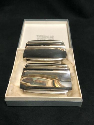 Boxed Pair of Art Deco Sterling Silver dishes-Reid & Sons Birmingham 1934