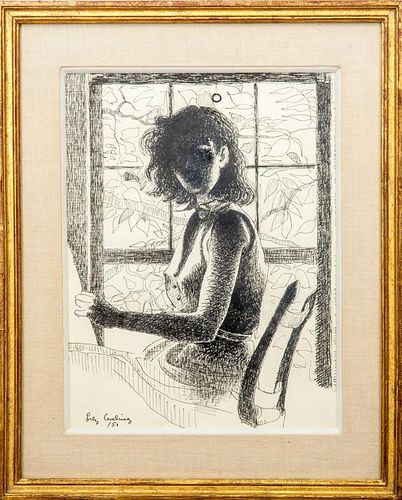 Lily Cushing (1909-1969): Girl in Window (Self Portrait)