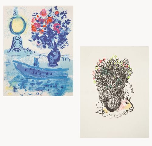 A PAIR OF ORIGINAL LITHOGRAPHS BY MARC CHAGALL (RUSSIAN-FRENCH 1887-1985)