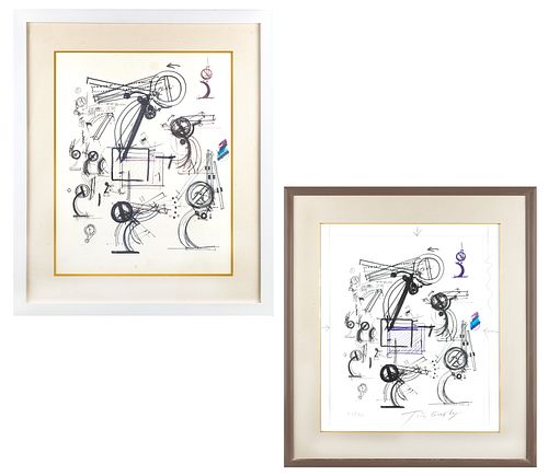 A PAIR OF WORKS ON PAPER BY JEAN TINGUELY (SWISS 1925-1991)