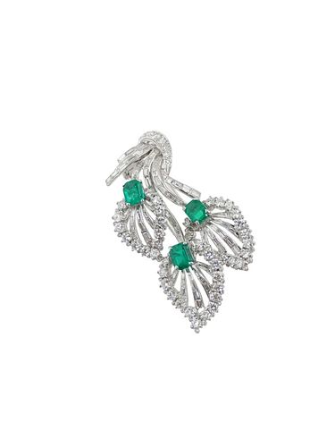 Tiffany & Co Emerald And Diamond Brooch