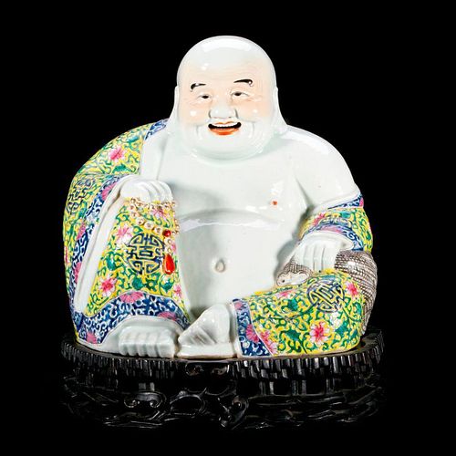 A Chinese porcelain Buddha.