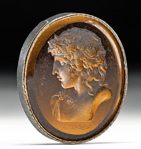 Neoclassical Glass Intaglio - Young Dionysos / Bacchus