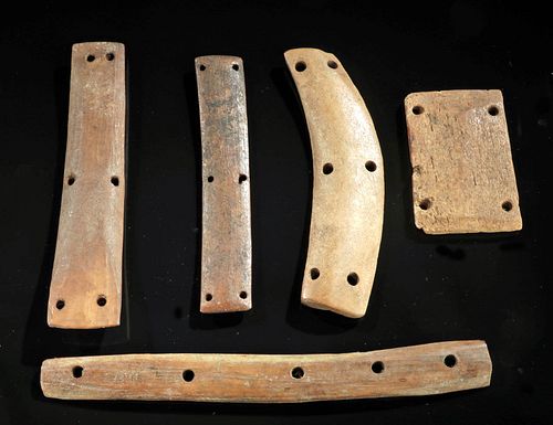 Pre-Contact Alaskan Inuit Bone Armor Plates (5)