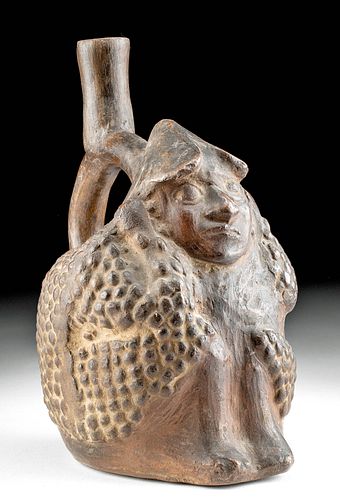 Chimu Pottery Figural Phallic Figural Stirrup Vessel