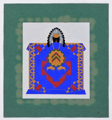 Otto Plaug Jugendstil Native American Painting