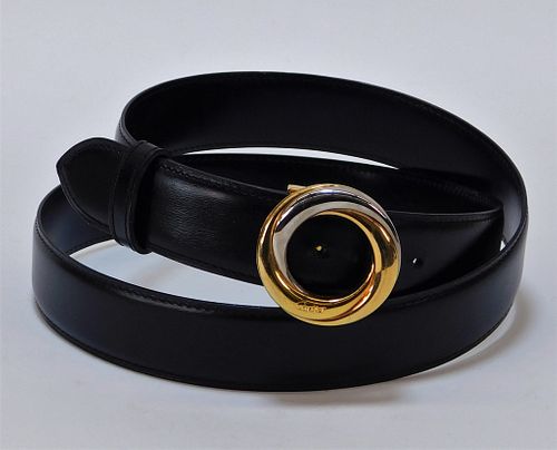 Authentic Cartier Silver & Gold Black Lady's Belt