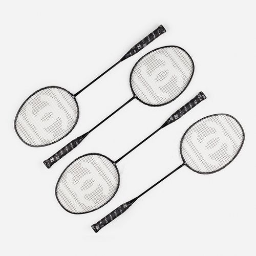 Chanel, badminton rackets, set of four