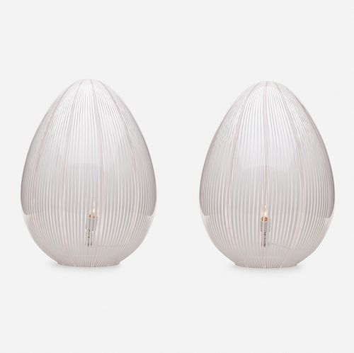 Murano, egg lamps, pair