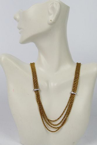 TIFFANY ESTATE 18KT GOLD AND DIAMOND NECKLACE