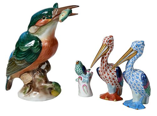 Four Herend Bird Figures
