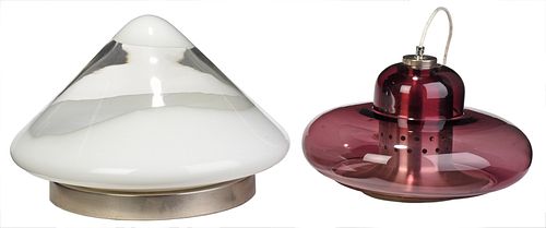 Amethyst Glass Pendant Light, Glass Table Lamp