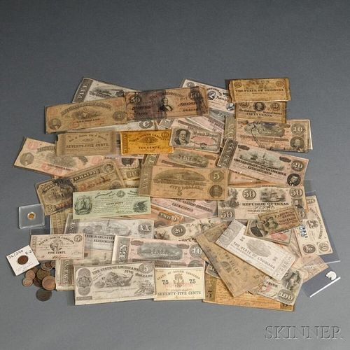 Group of Confederate and Federal Currency