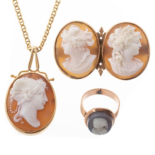 A Collection of Cameo Jewelry