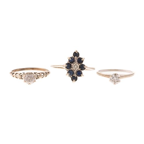Diamond Solitaire Ring & Sapphire Ring