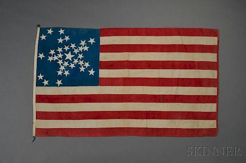 Thirty-four Star American Flag with Star-form Pattern