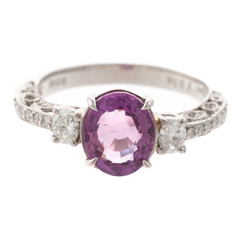 A 2.00 ct Pink Sapphire & Diamond Ring in Platinum