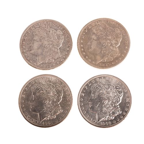 Four Nice Morgan Dollars