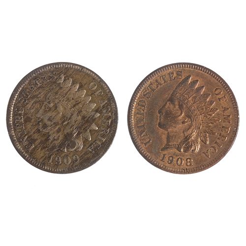 Both San Francisco Indian Cents 1908-S 1909-S