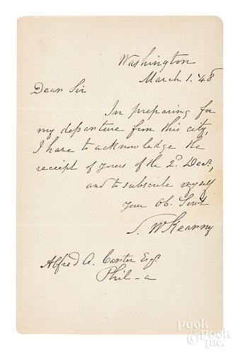 Stephen W. Kearny handwritten letter