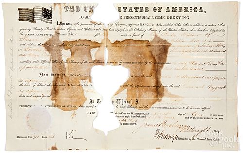James Buchanan signed military land grant