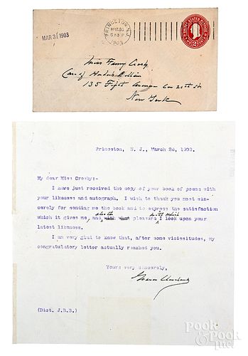 Grover Cleveland signed typed letter, 1903