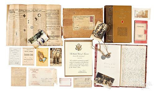 Detailed WWI hand written diary and archives