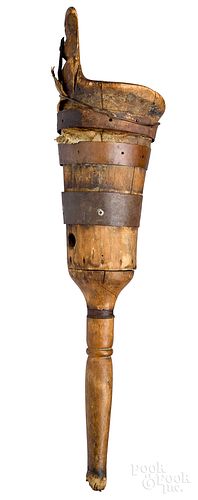 Wood and iron peg leg, 19th c.