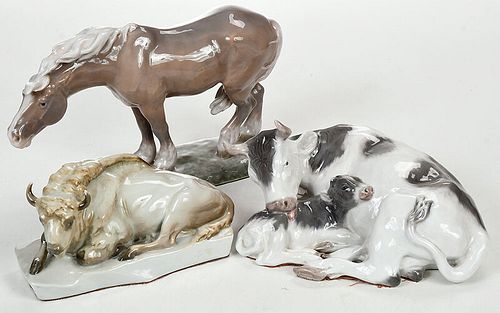 Three Porcelain Animal Figures