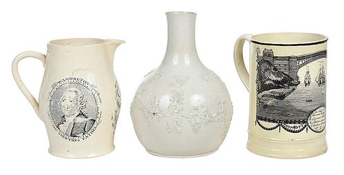 Three Pieces of Decorated British Pottery
