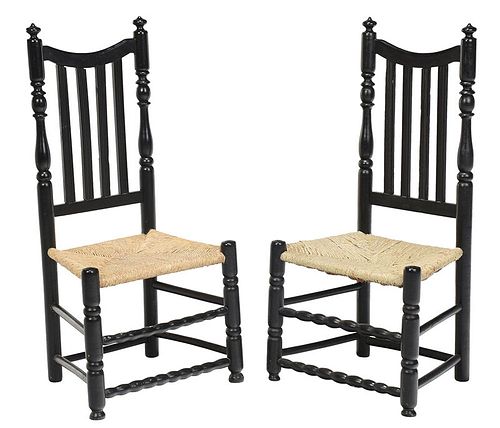 Pair of William and Mary Banister Back Chairs