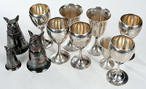 Eleven Sterling/Silver Plate Goblets/Cup