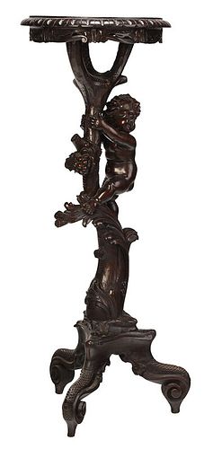 A Venetian Style Highly Carved Figural Stand
