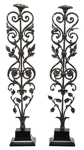 Pair 19th Century Wrought Iron Ornaments