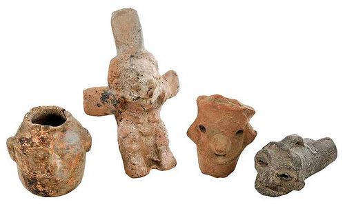 Four Small Earthenware Figural Items