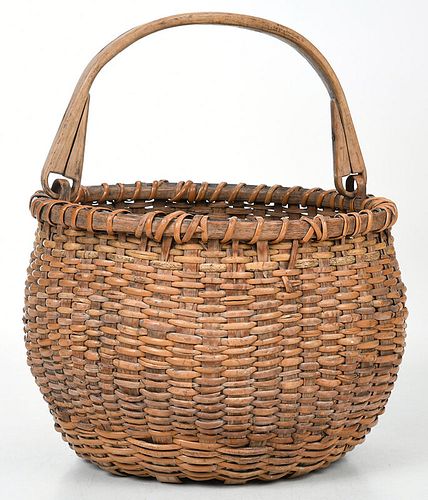 Wicker Basket with Bail Handle