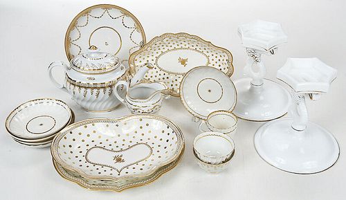 20 Pieces of Gilt Decorated Porcelain and Glass