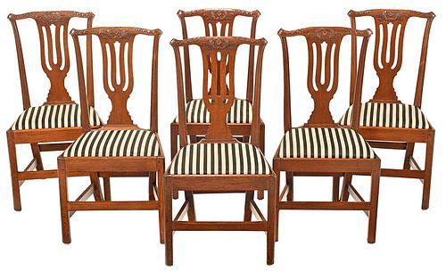 Assembled Set of George III Leaf Carved Dining Chairs